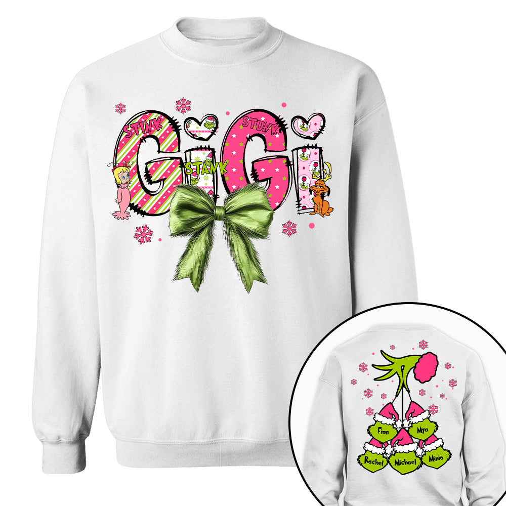 Personalized Grandma Coquette Sweatshirt, Custom Nana Mimi Gigi Shirt NA04 Tu20
