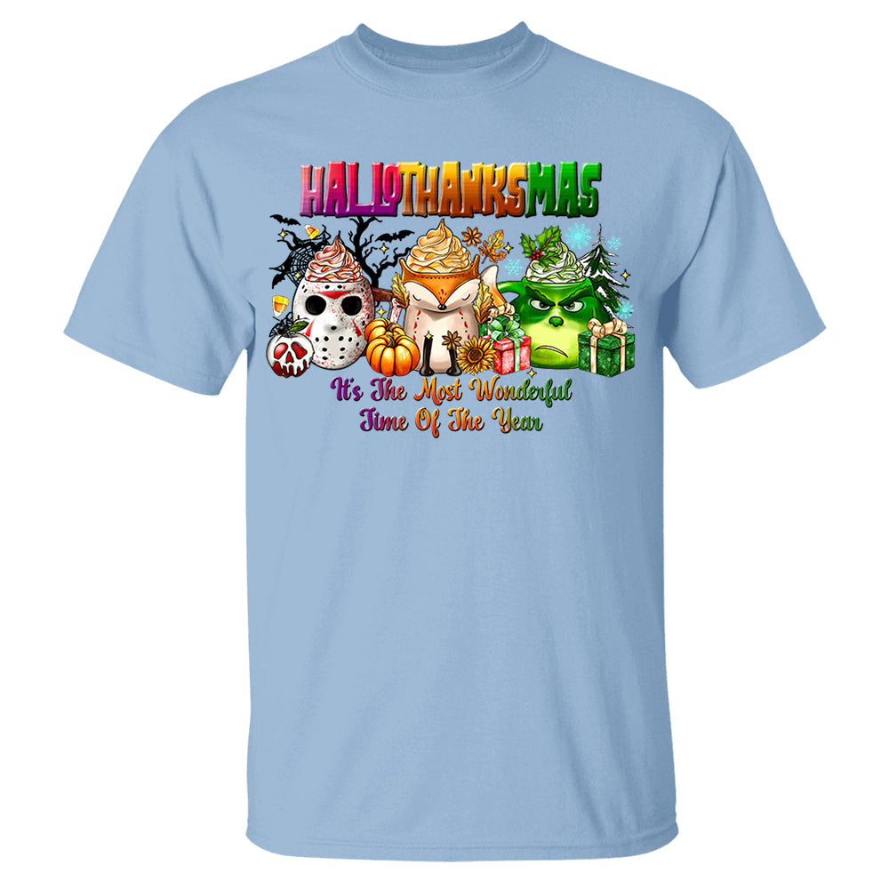 Happy Hallothanksmas Shirt - Halloween Thank Givings Christmas Shirt