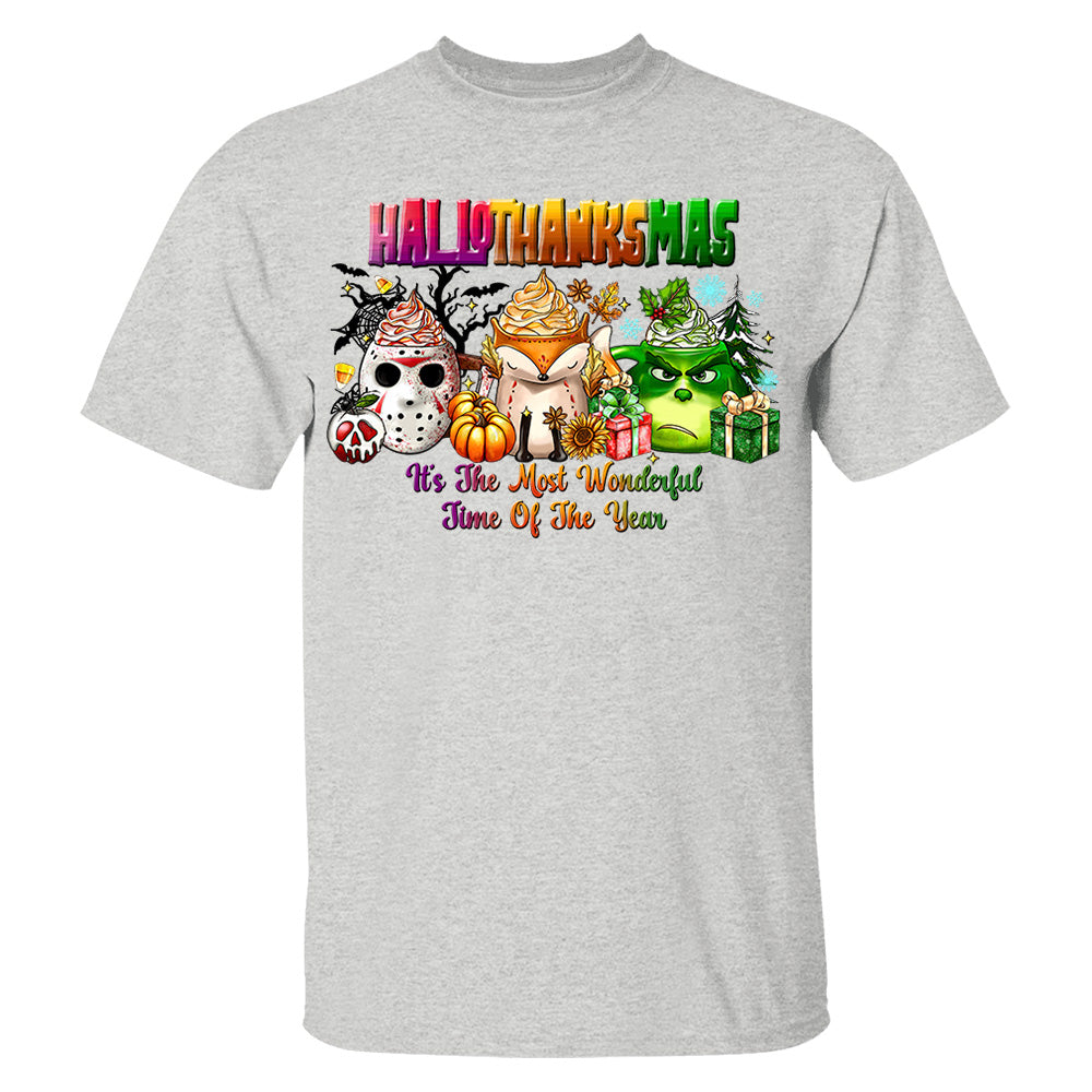 Happy Hallothanksmas Shirt - Halloween Thank Givings Christmas Shirt