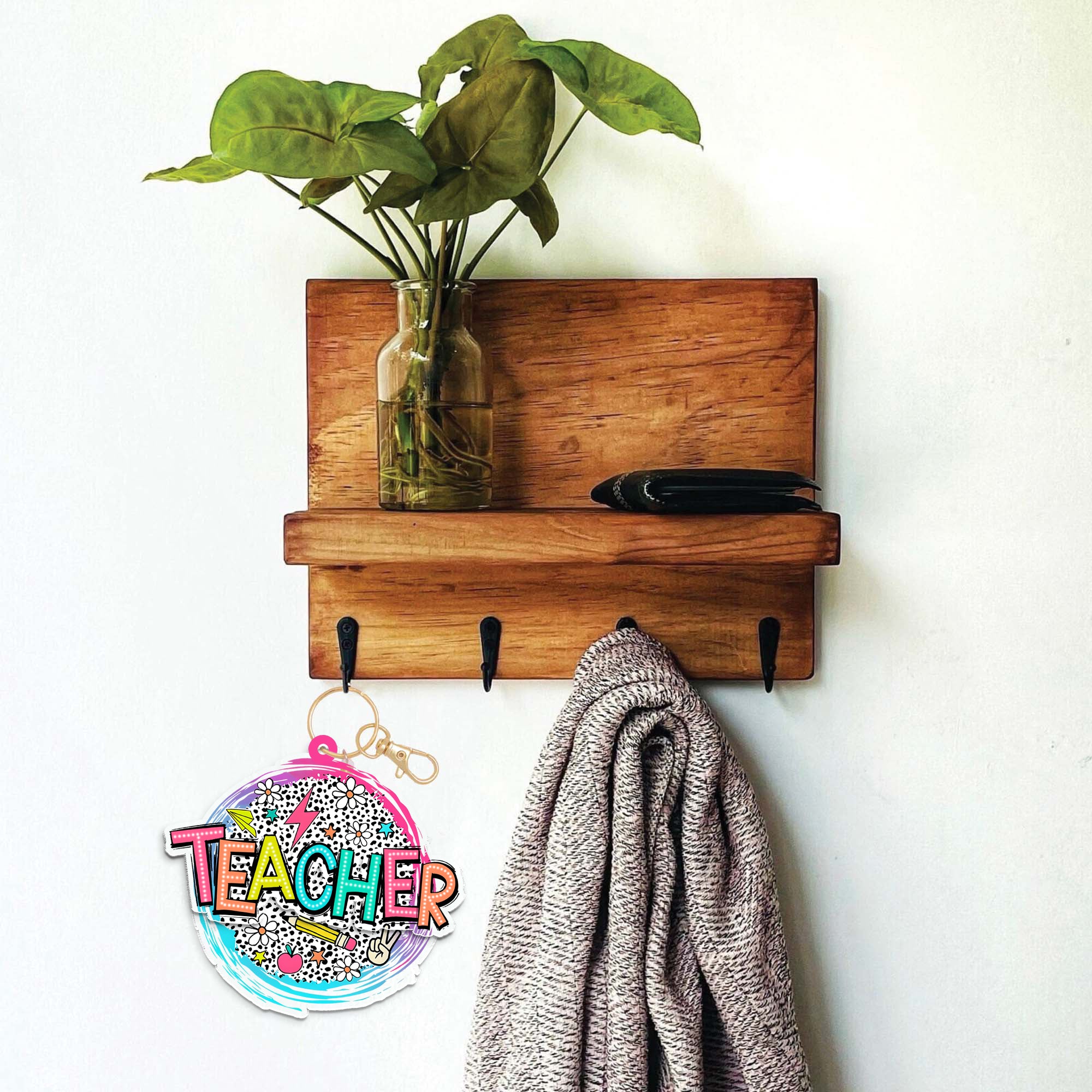 Custom Teacher Name And Title 2 Layered Keychain