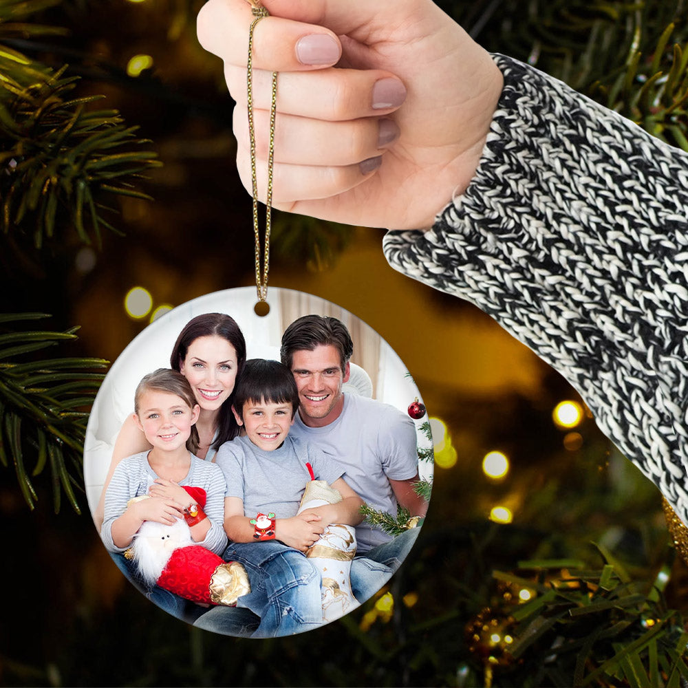 Personalized Picture-Perfect Photo Round Ornament Personal Creations Customized Ornaments Christmas Tree Home Décor Gifts