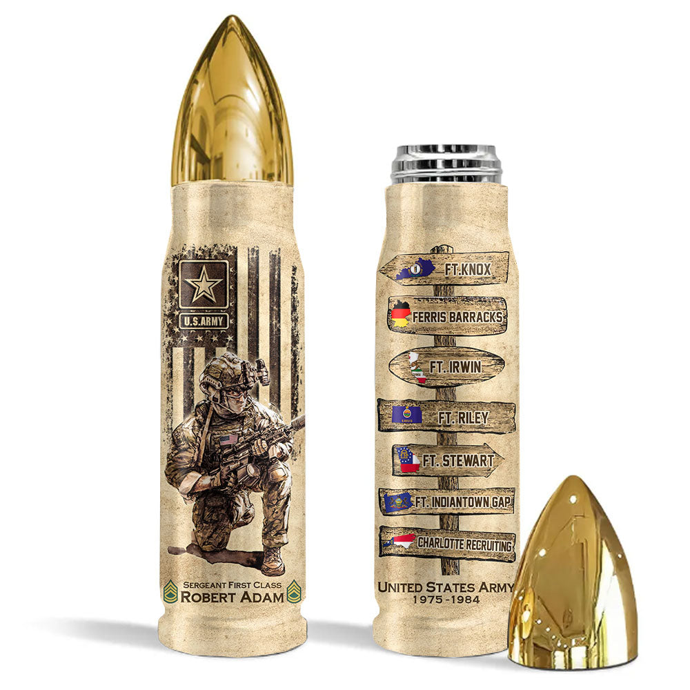 US Military World Tour Custom Bullet Tumbler Gift For Veteran H2511
