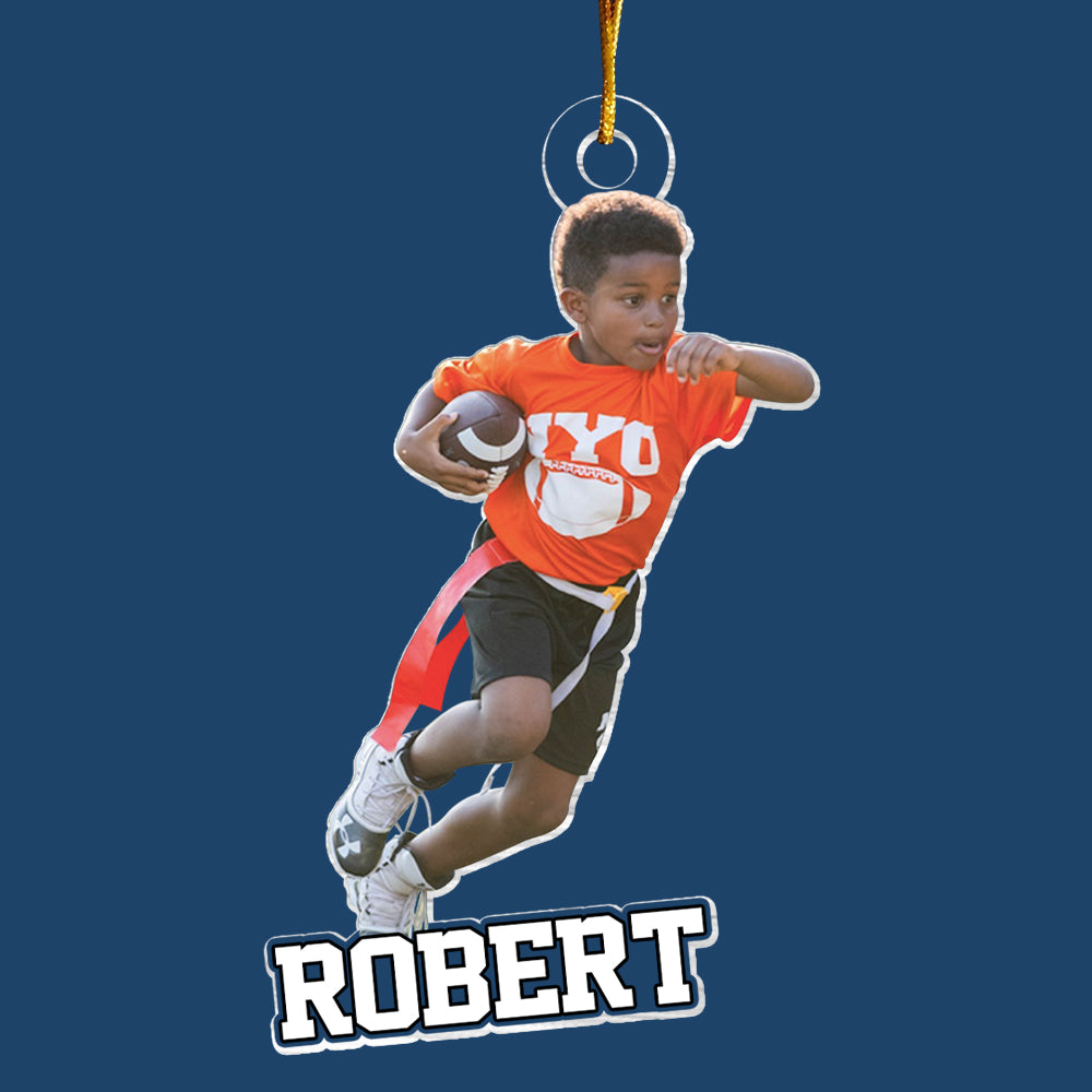 Personalized Flag Football Ornament, Gift For Flag Football Lover, Christmas Ornament Gift, Xmas Football Ornament, Football Custom Ornament
