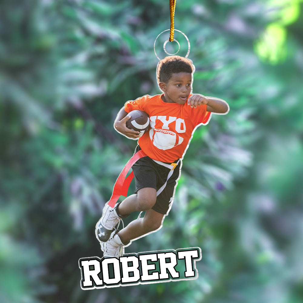 Personalized Flag Football Ornament, Gift For Flag Football Lover, Christmas Ornament Gift, Xmas Football Ornament, Football Custom Ornament
