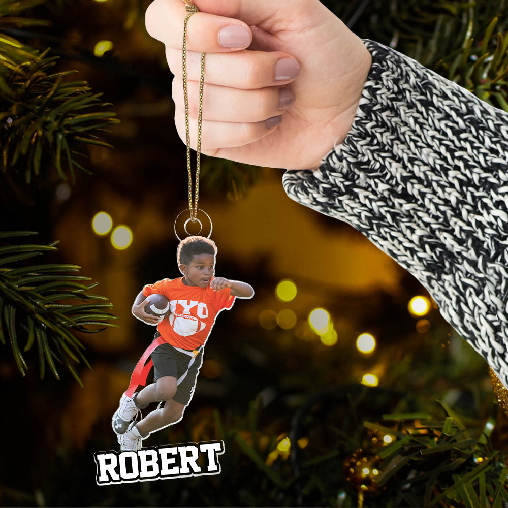 Personalized Flag Football Ornament, Gift For Flag Football Lover, Christmas Ornament Gift, Xmas Football Ornament, Football Custom Ornament