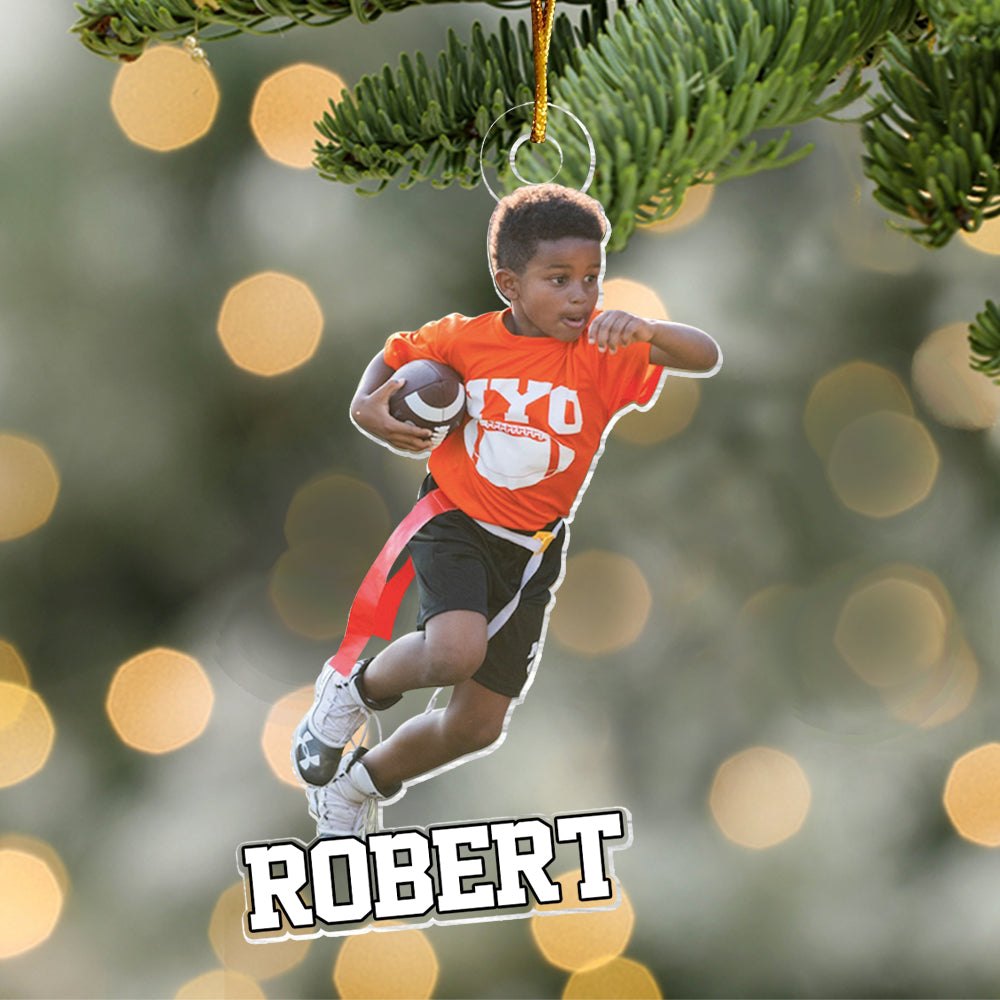 Personalized Flag Football Ornament, Gift For Flag Football Lover, Christmas Ornament Gift, Xmas Football Ornament, Football Custom Ornament