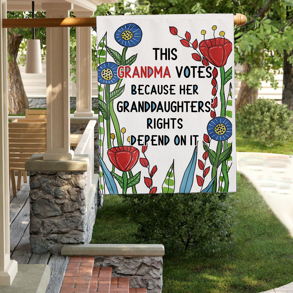 Personalized This Grandma Votes Because Her Granddaughters' Rights Flag