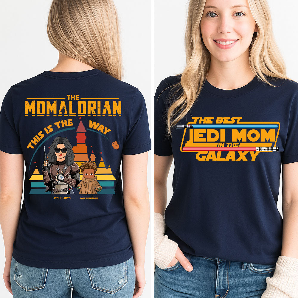 The Momalorian This Is The Way - Personalized Back Print Shirt For Mom