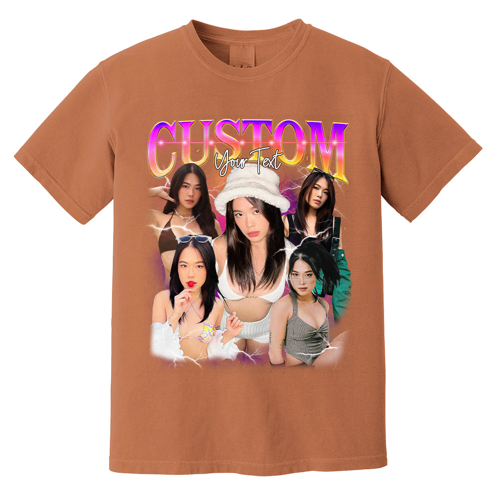 Custom Bootleg Rap Tee, Custom Bootleg Comfort Color Shirt, 90s Vintage Bootleg Shirt, Custom your own Photo, Vintage Graphic Gift