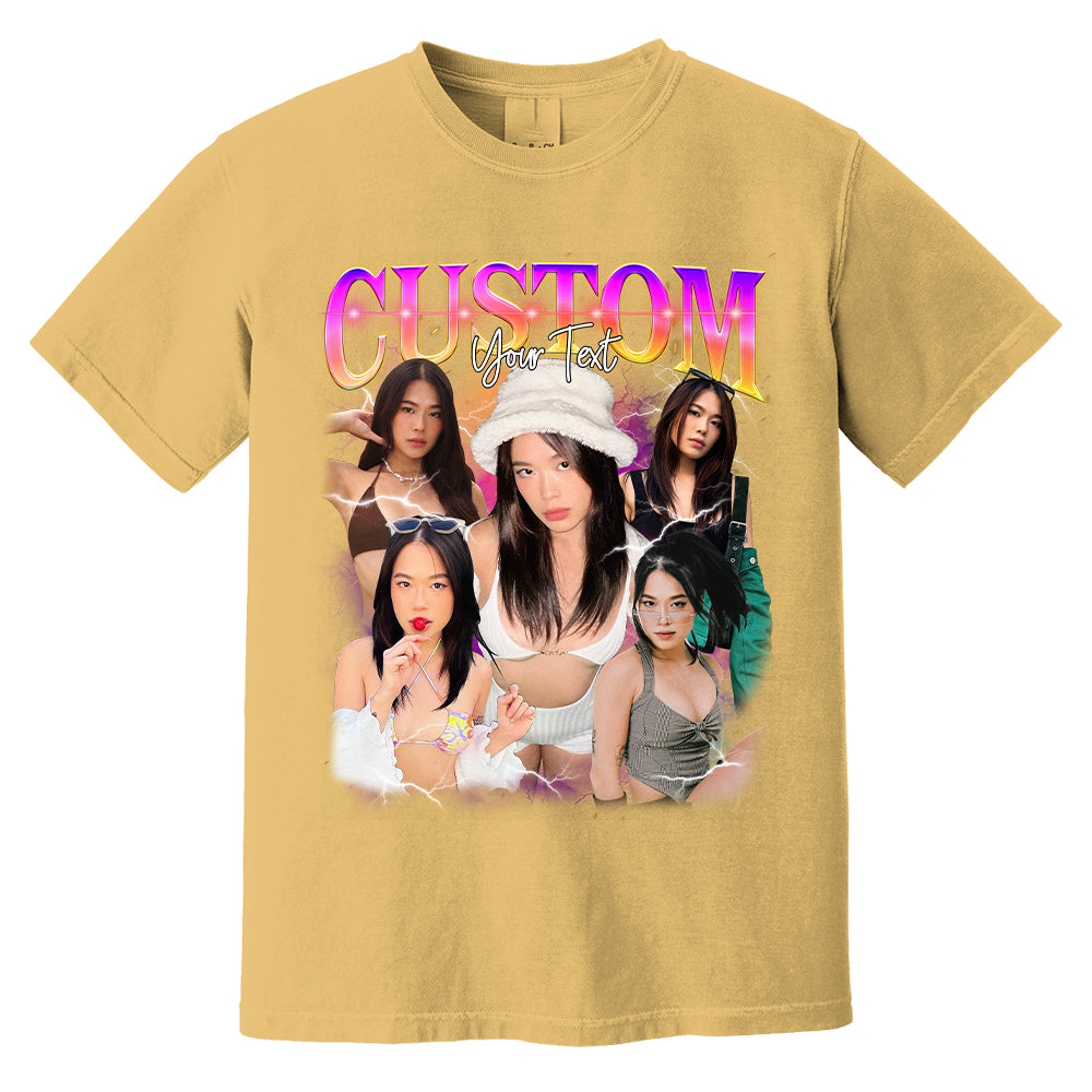 Custom Bootleg Rap Tee, Custom Bootleg Comfort Color Shirt, 90s Vintage Bootleg Shirt, Custom your own Photo, Vintage Graphic Gift