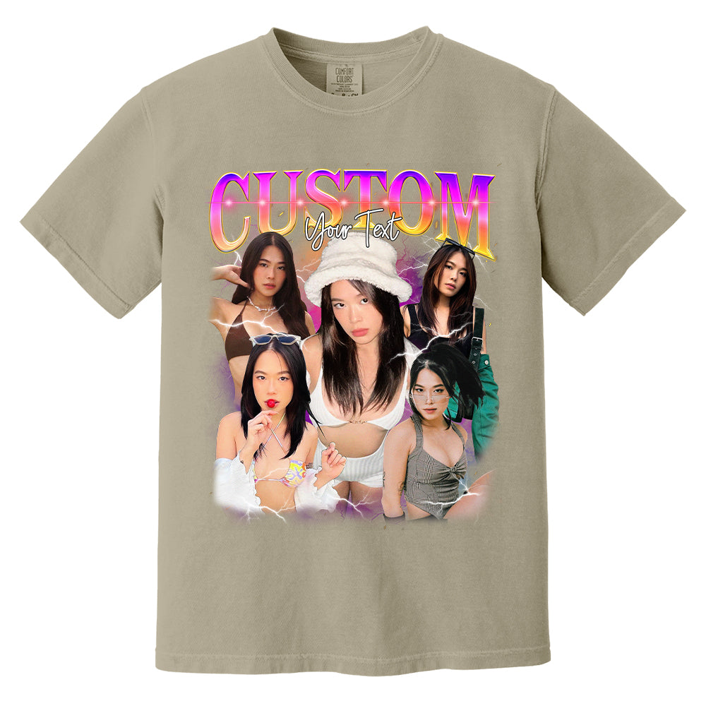 Custom Bootleg Rap Tee, Custom Bootleg Comfort Color Shirt, 90s Vintage Bootleg Shirt, Custom your own Photo, Vintage Graphic Gift