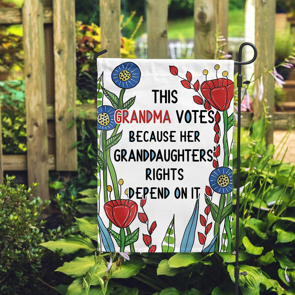 Personalized This Grandma Votes Because Her Granddaughters' Rights Flag