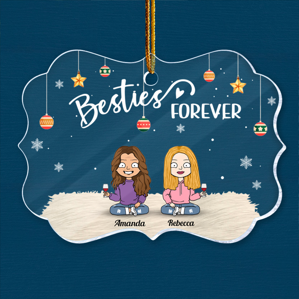 Besties Forever - Personalized Medallion Acrylic Ornament