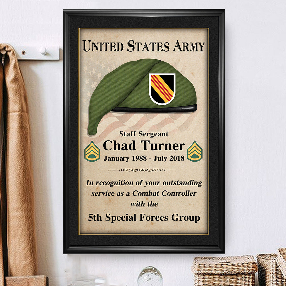 Custom Beret Military Poster Canvas For Veterans Wall Art Home Decor K1702