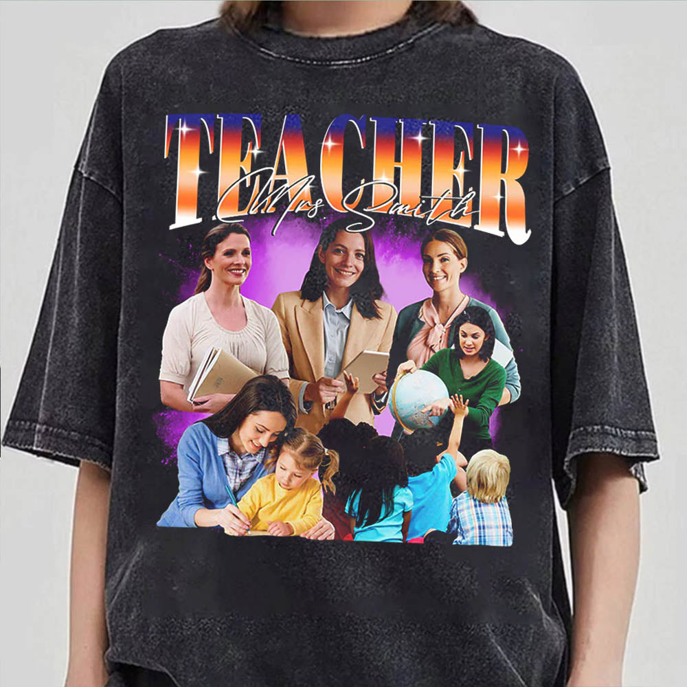 Custom Teacher Bootleg Shirt 90s Vintage Bootleg Custom Face Personalized T Shirt