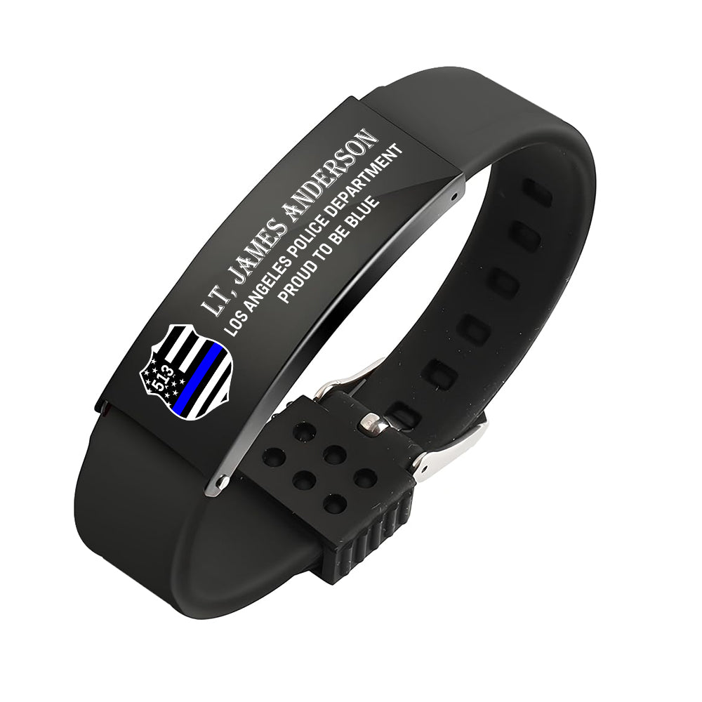 Personalized Police Bracelet, Custom Logo Name Bracelet For Police T1807