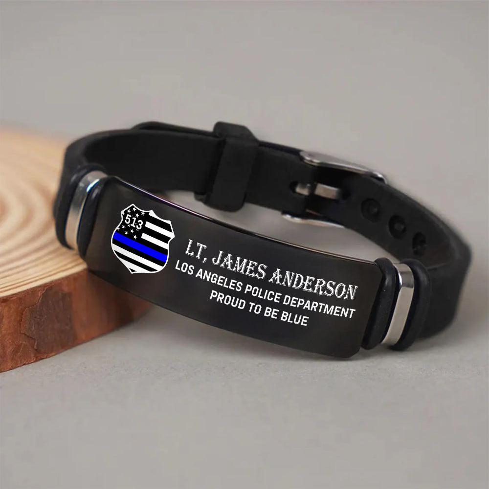 Personalized Police Bracelet, Custom Logo Name Bracelet For Police T1807