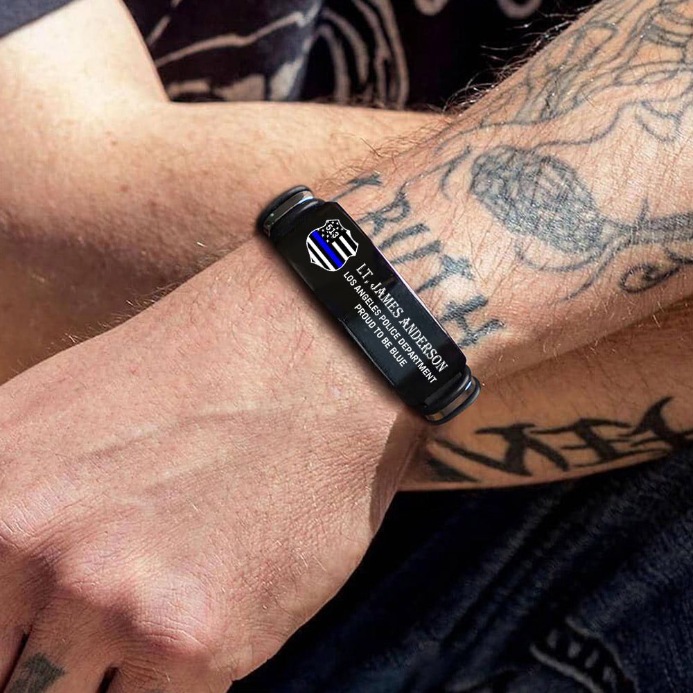 Personalized Police Bracelet, Custom Logo Name Bracelet For Police T1807