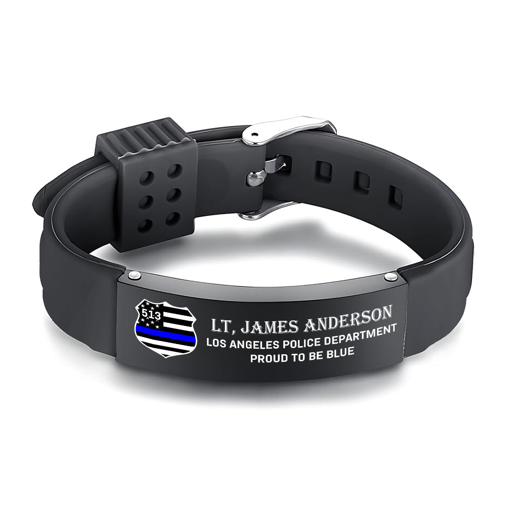 Personalized Police Bracelet, Custom Logo Name Bracelet For Police T1807