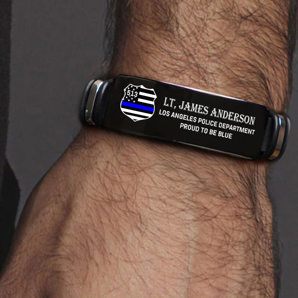 Personalized Police Bracelet, Custom Logo Name Bracelet For Police T1807