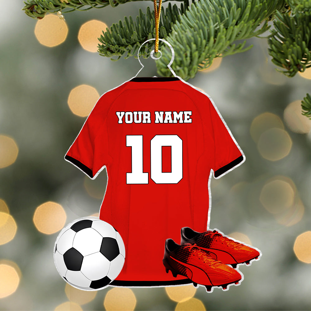 Personalized Soccer Christmas Ornament, Custom Name Number and Color Ornament Gift for Soccer Players Soccer Ball Ornament Soccer Lover Gift