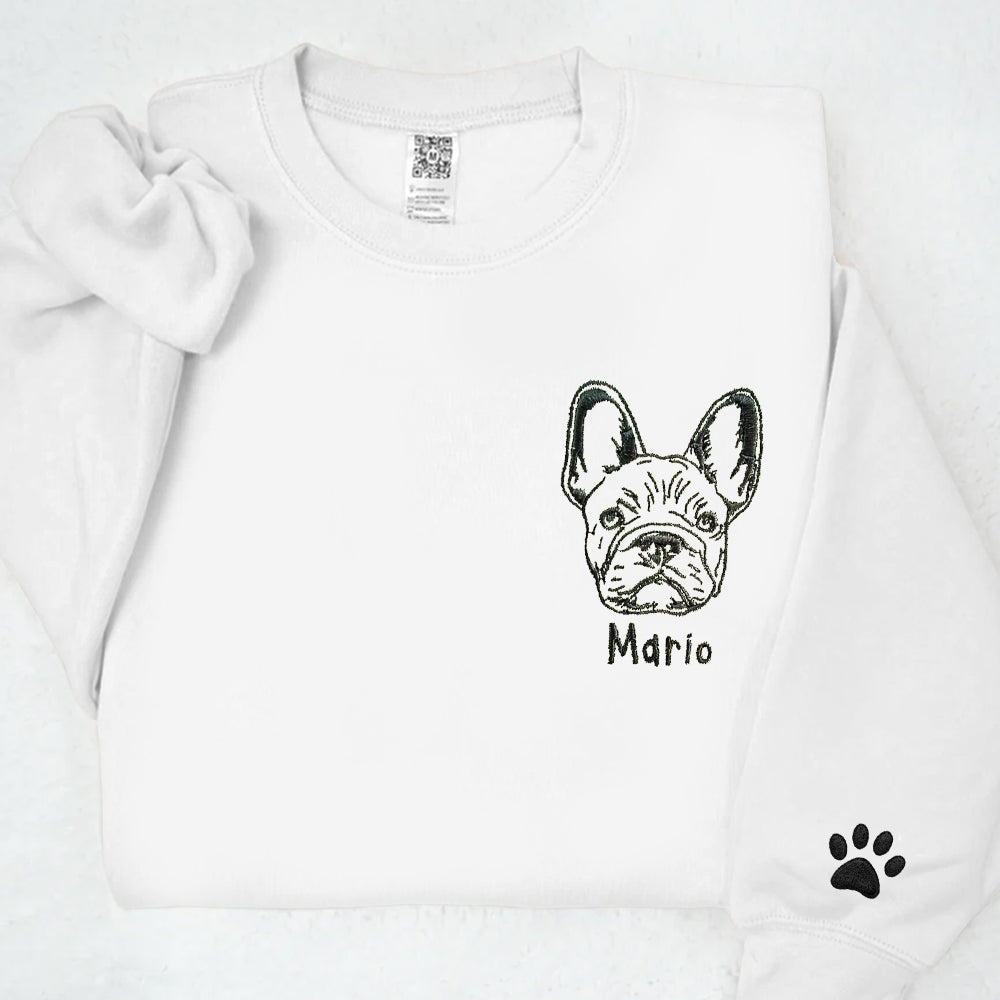 Embroidered Pet Face&Name Sweatshirts,Custom Embroidered Pet Sweatshirts,Custom Dog Sweatshirts,Special Birthday Gift for Dog Mom Dog Dad