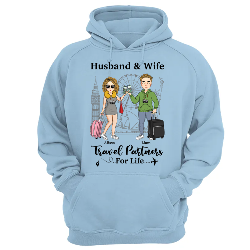 Travel Couple Travel Partners For Life - Couple Gift - Personalized Traveling Shirt Pa00
