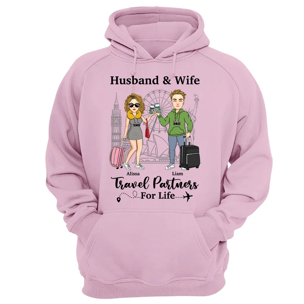 Travel Couple Travel Partners For Life - Couple Gift - Personalized Traveling Shirt Pa00