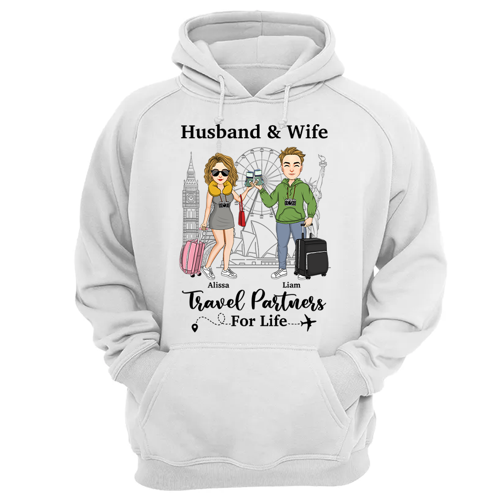 Travel Couple Travel Partners For Life - Couple Gift - Personalized Traveling Shirt Pa00