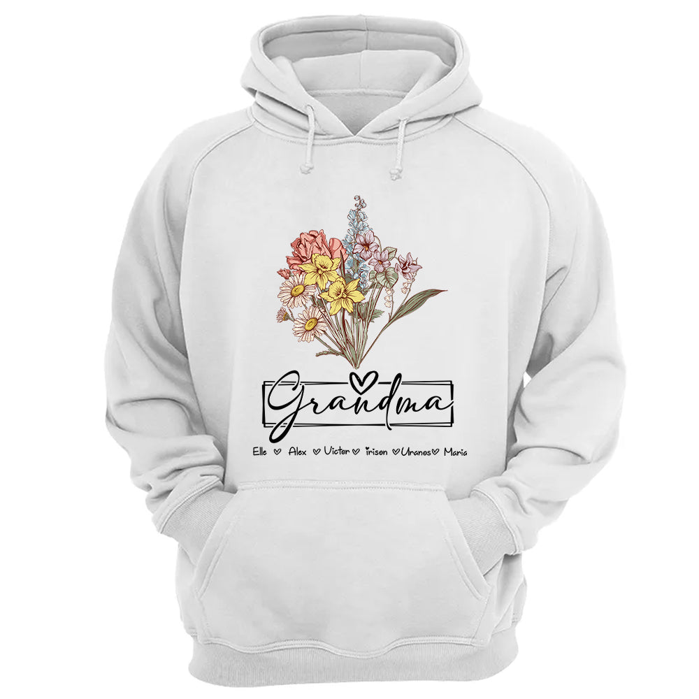 Personalized Wildflower Grandma And Kids Name Shirt - Mother's Day Gift