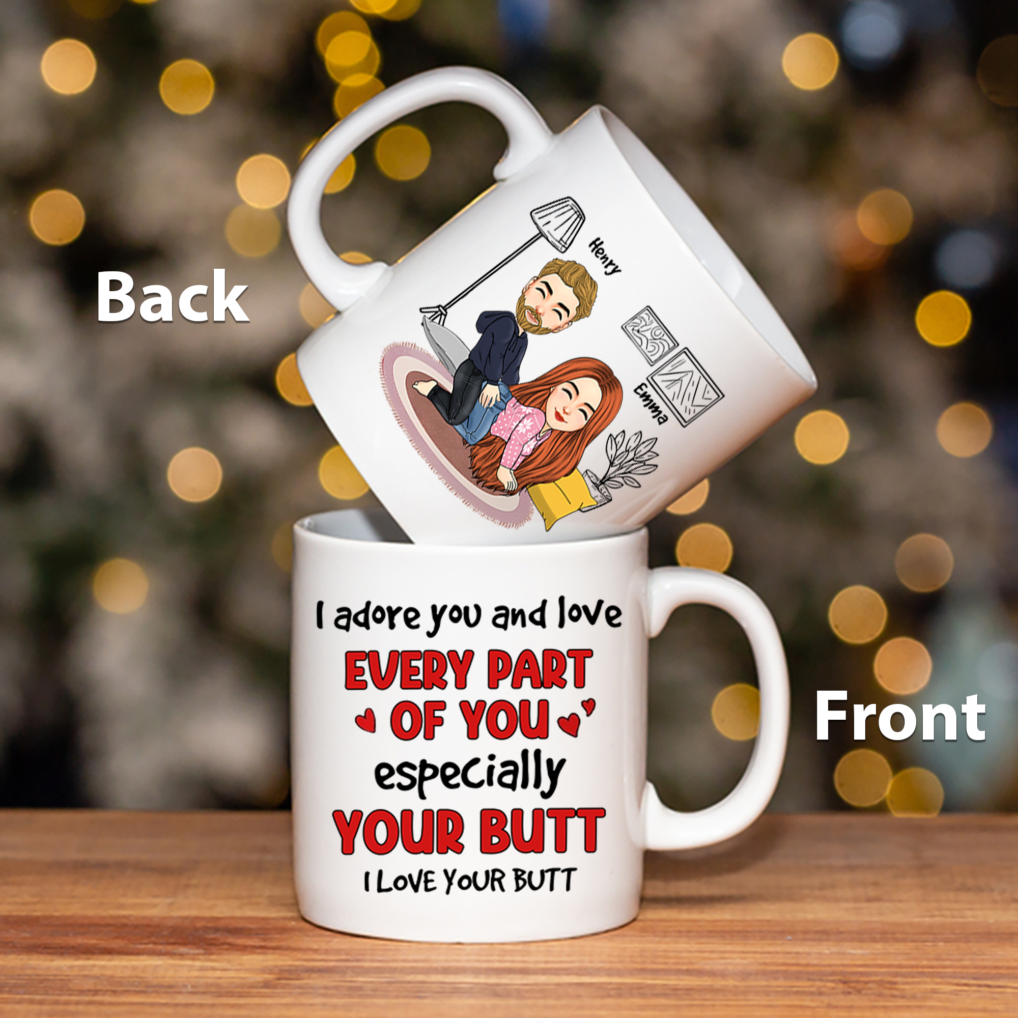 I Adore You, Couple Gift, Personalized Mug, Christmas Funny Couple Mug, Valentine's Gift Pa00