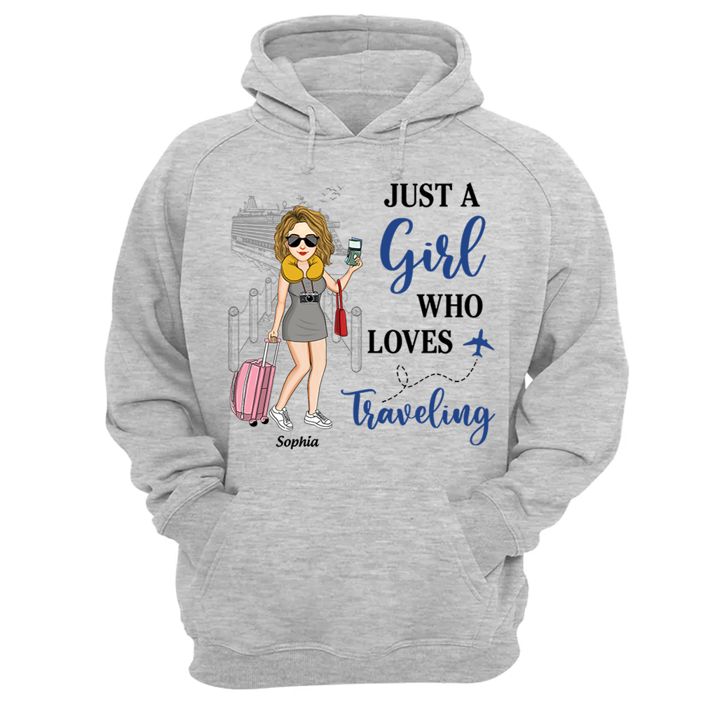 Just A Girl Who Loves Traveling - Custom Shirt For Traveling Girl NA04  Pa00