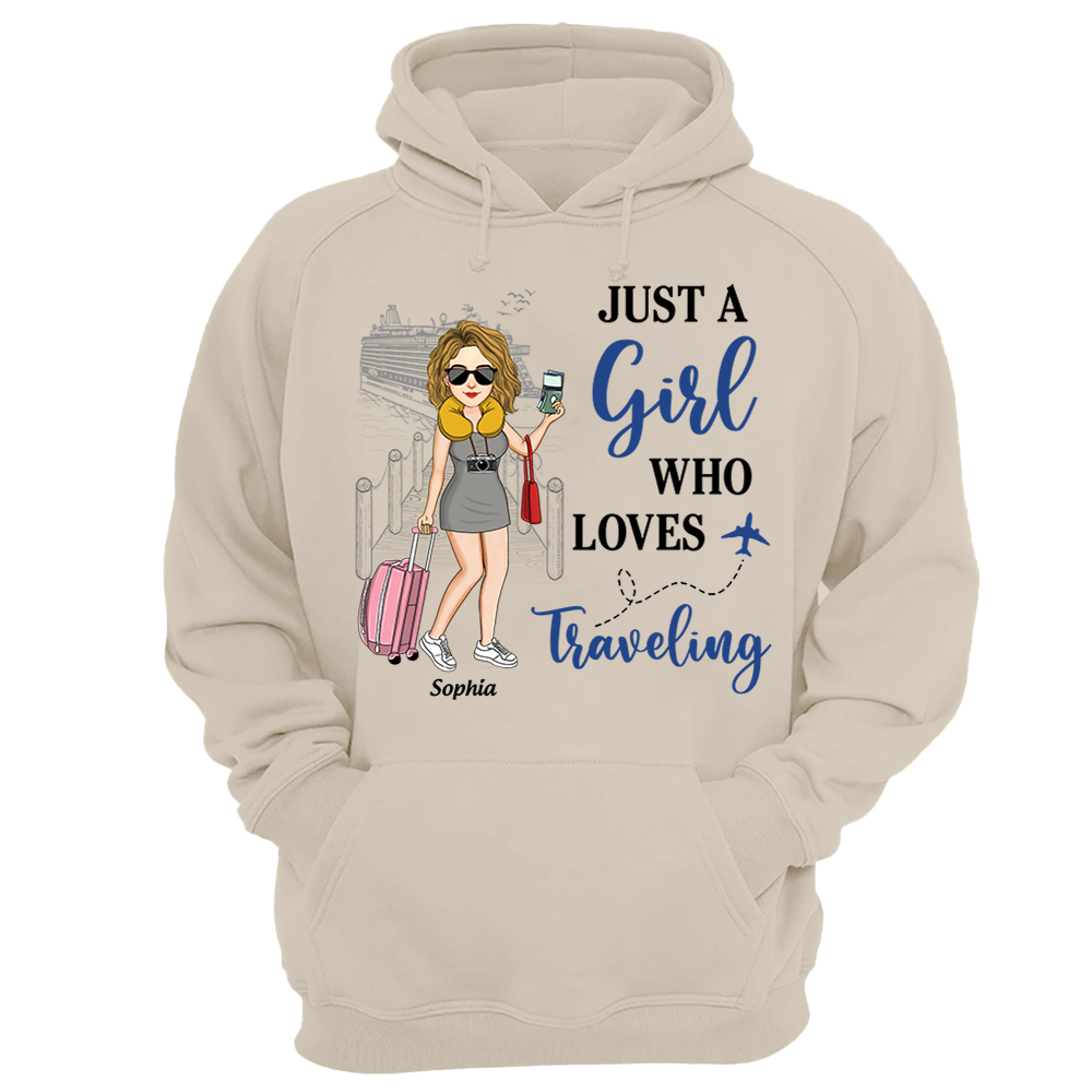 Just A Girl Who Loves Traveling - Custom Shirt For Traveling Girl NA04  Pa00