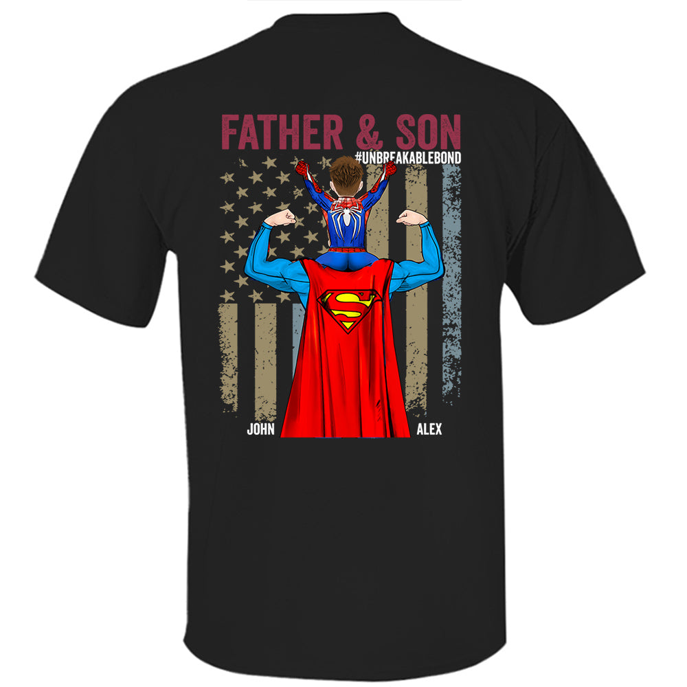 Father Son Unbreakable Bond - Personalized Back Printed Shirt Nh00
