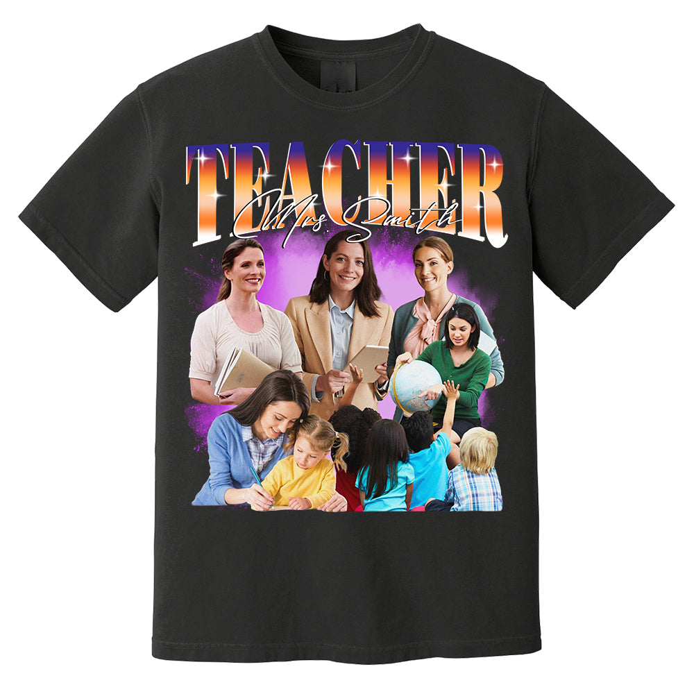Custom Teacher Bootleg Shirt 90s Vintage Bootleg Custom Face Personalized T Shirt