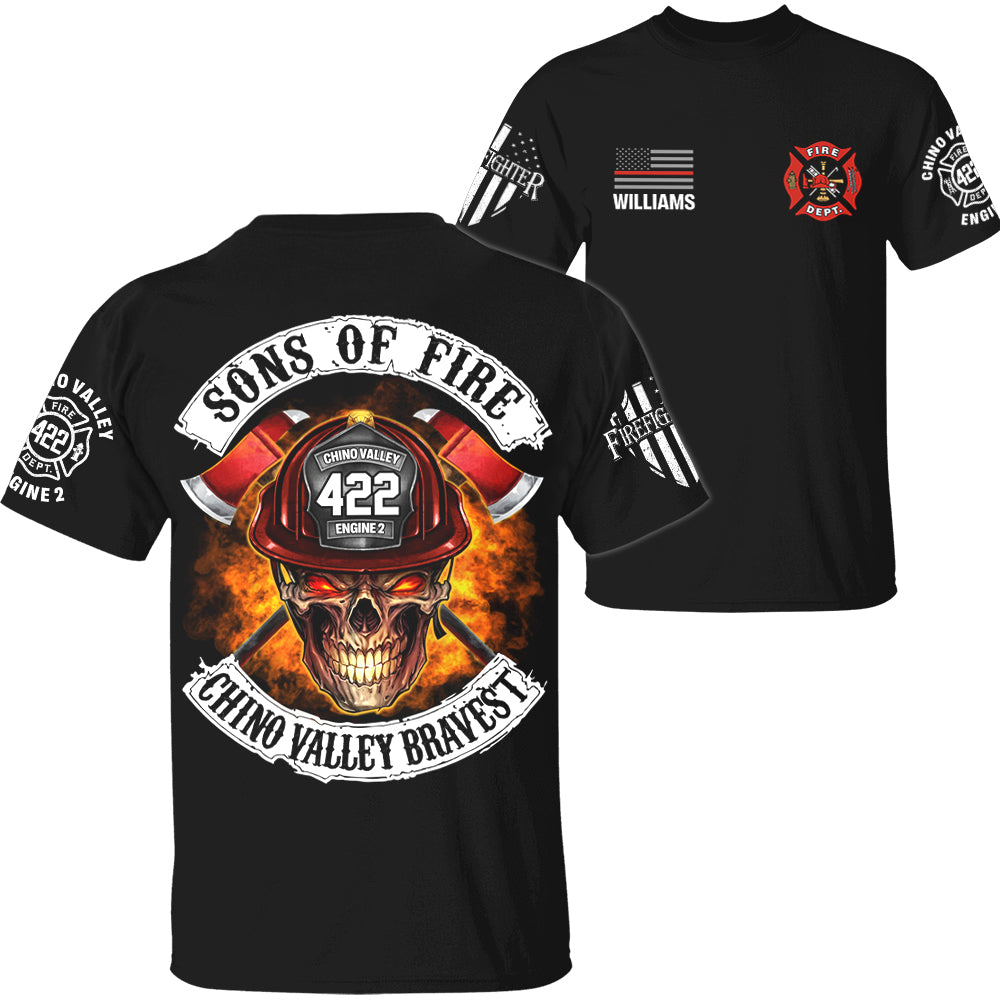 Sons Of Fire Custom All Over Print Shirt For Firefighters Fireman Shirt H2511