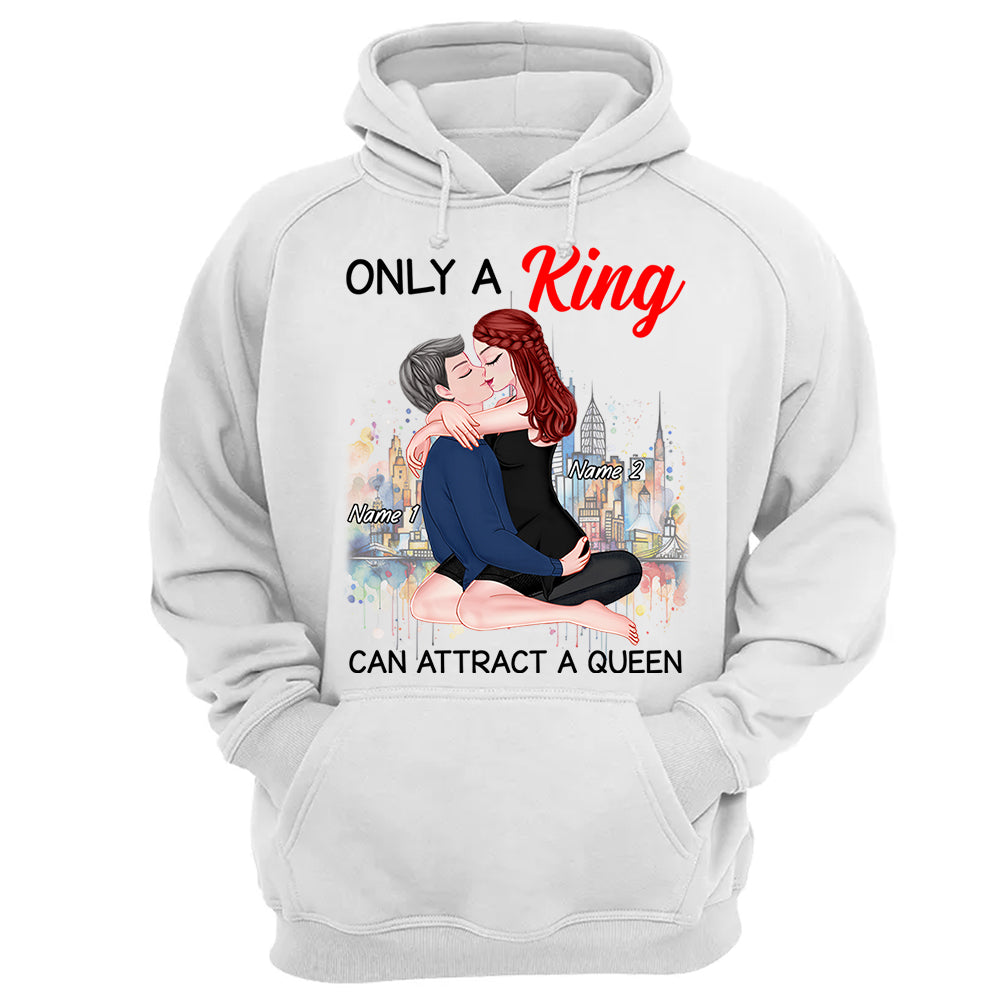 Only A King Can Attract A Queen - Personalized Shirt For Couple