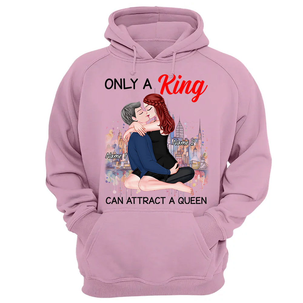 Only A King Can Attract A Queen - Personalized Shirt For Couple