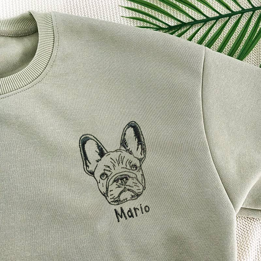 Embroidered Pet Face&Name Sweatshirts,Custom Embroidered Pet Sweatshirts,Custom Dog Sweatshirts,Special Birthday Gift for Dog Mom Dog Dad