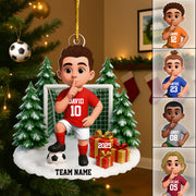 Christmas Soccer Player - Personalized Acrylic Ornament - Gift For Soccer Players, School Soccer Team Tu24 Hv01