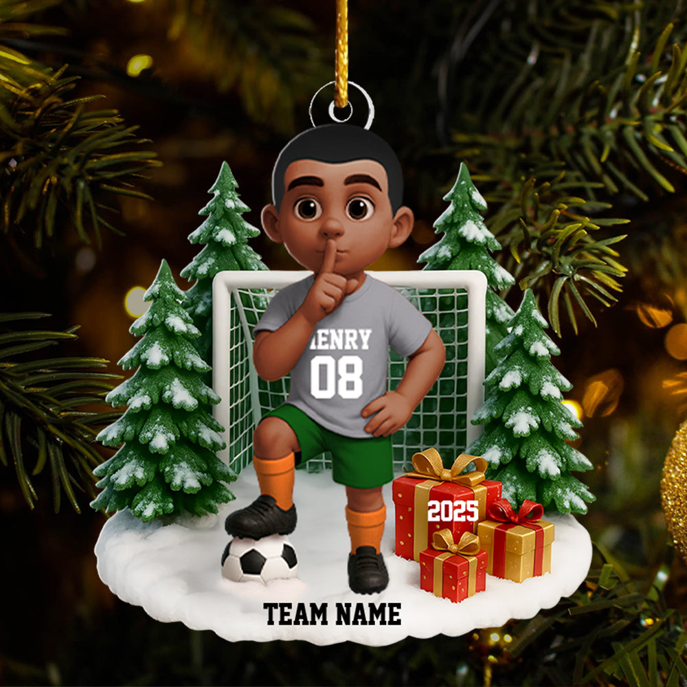 Christmas Soccer Player - Personalized Acrylic Ornament - Gift For Soccer Players, School Soccer Team Tu24 Hv01