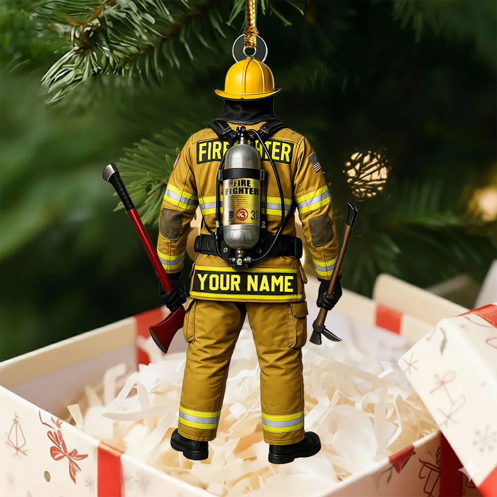 Custom Firefighter On Duty Personalized Ornament Gift For Firefighter Fireman New Do99