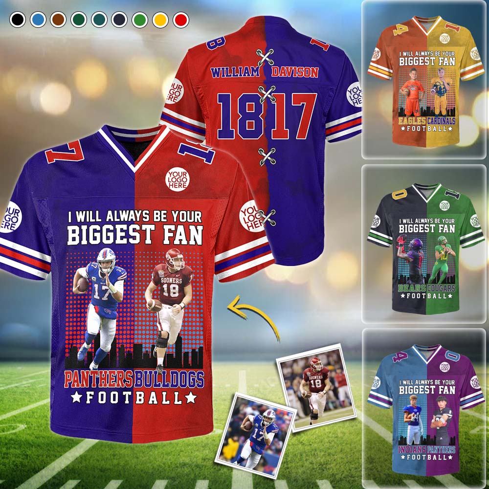 Custom Any Two Football Team, Personalized Team Name And Number Football Jersey Na02 Pt99