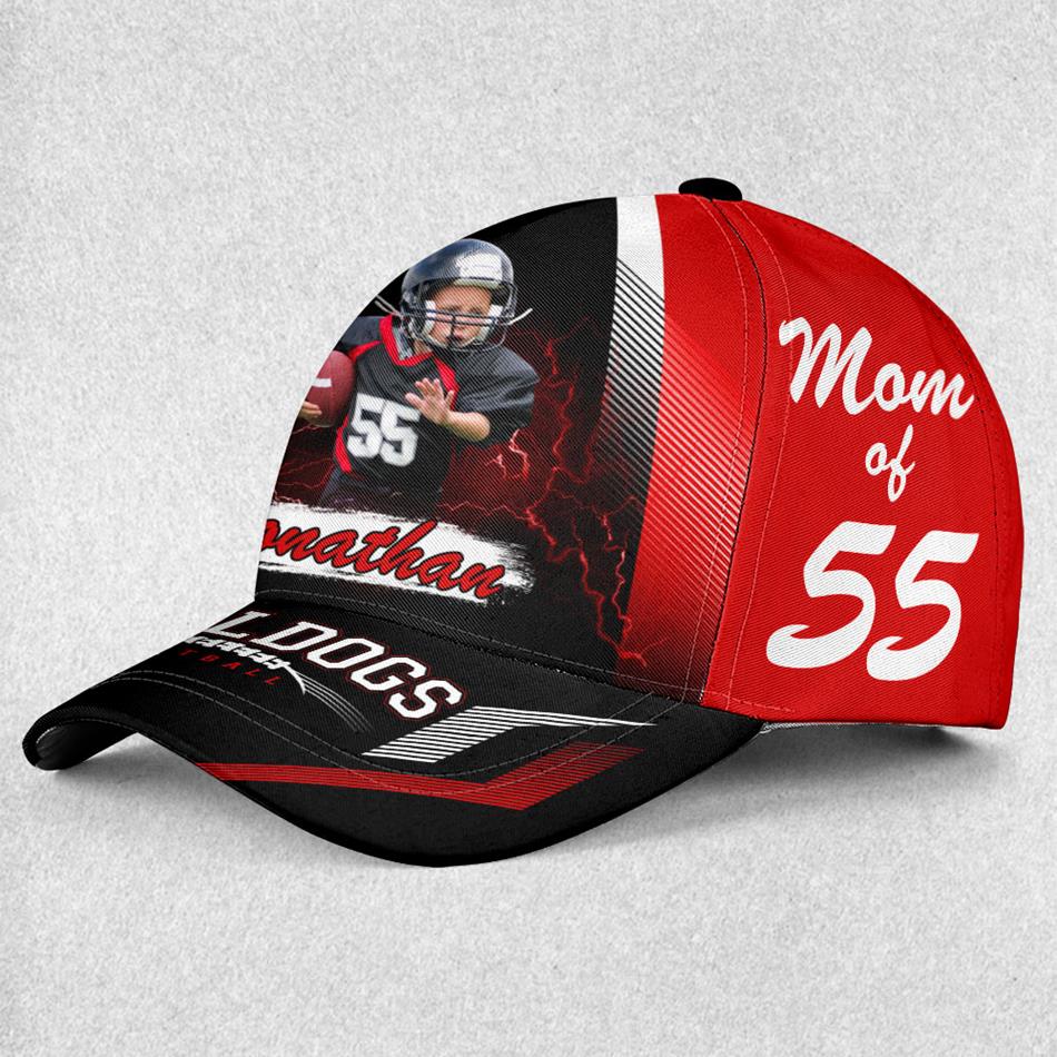 Custom Team Name Football Cap Gift For Football Family Personalized Photo Football Cap H2511