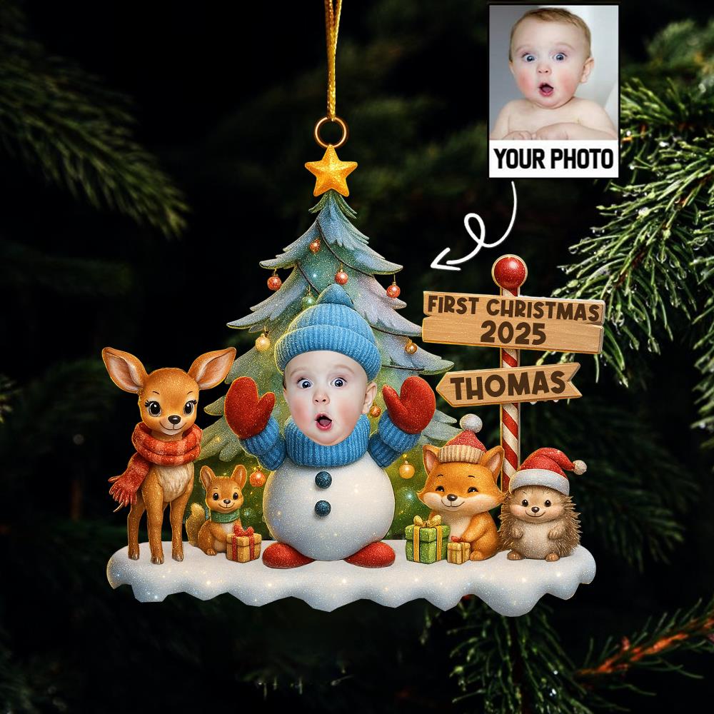 Custom Photo Under The Mistletoe With My Little Bundle Of Joy - Family Personalized Custom Ornament - Acrylic Custom Shaped - Christmas Gift For Baby Kids, Newborn Baby, First Christmas