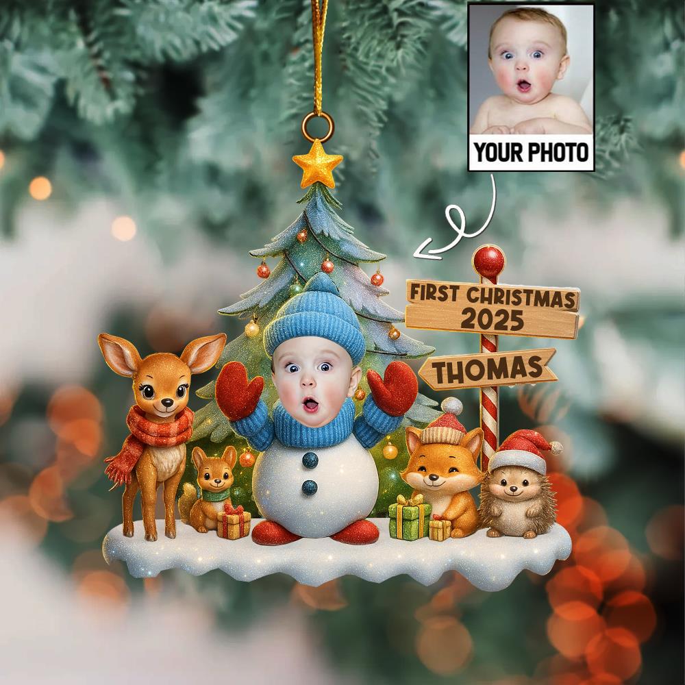 Custom Photo Under The Mistletoe With My Little Bundle Of Joy - Family Personalized Custom Ornament - Acrylic Custom Shaped - Christmas Gift For Baby Kids, Newborn Baby, First Christmas