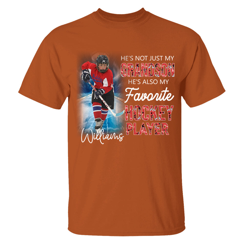 He's Not Just My Grandson He's Favorite Hookey Player - Personalized Shirt Tu20