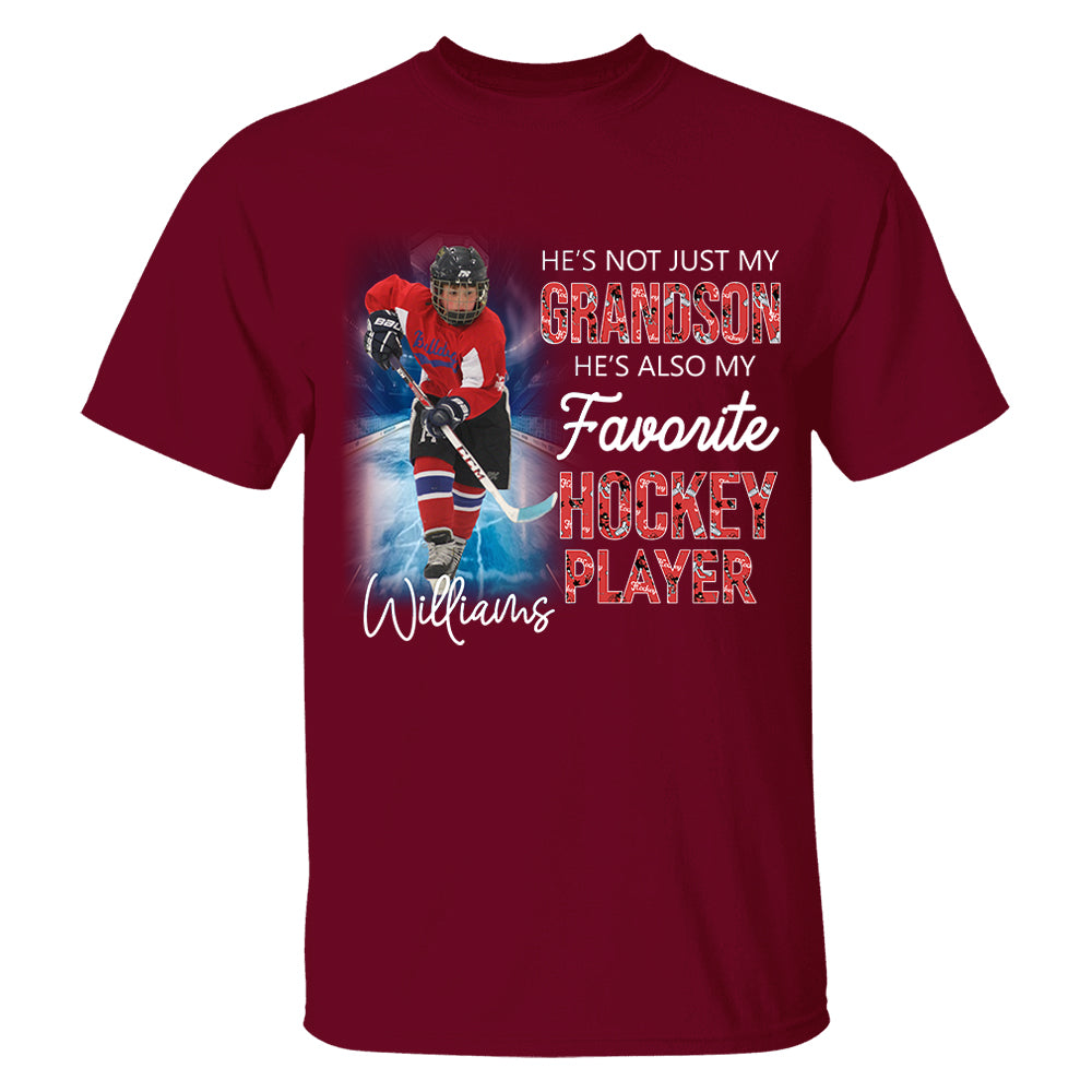 He's Not Just My Grandson He's Favorite Hookey Player - Personalized Shirt Tu20