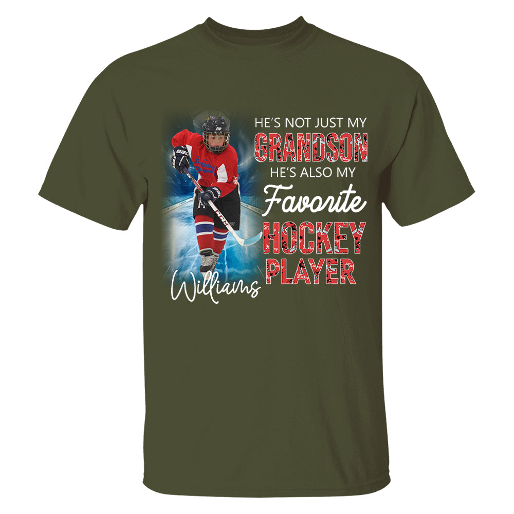 He's Not Just My Grandson He's Favorite Hookey Player - Personalized Shirt Tu20