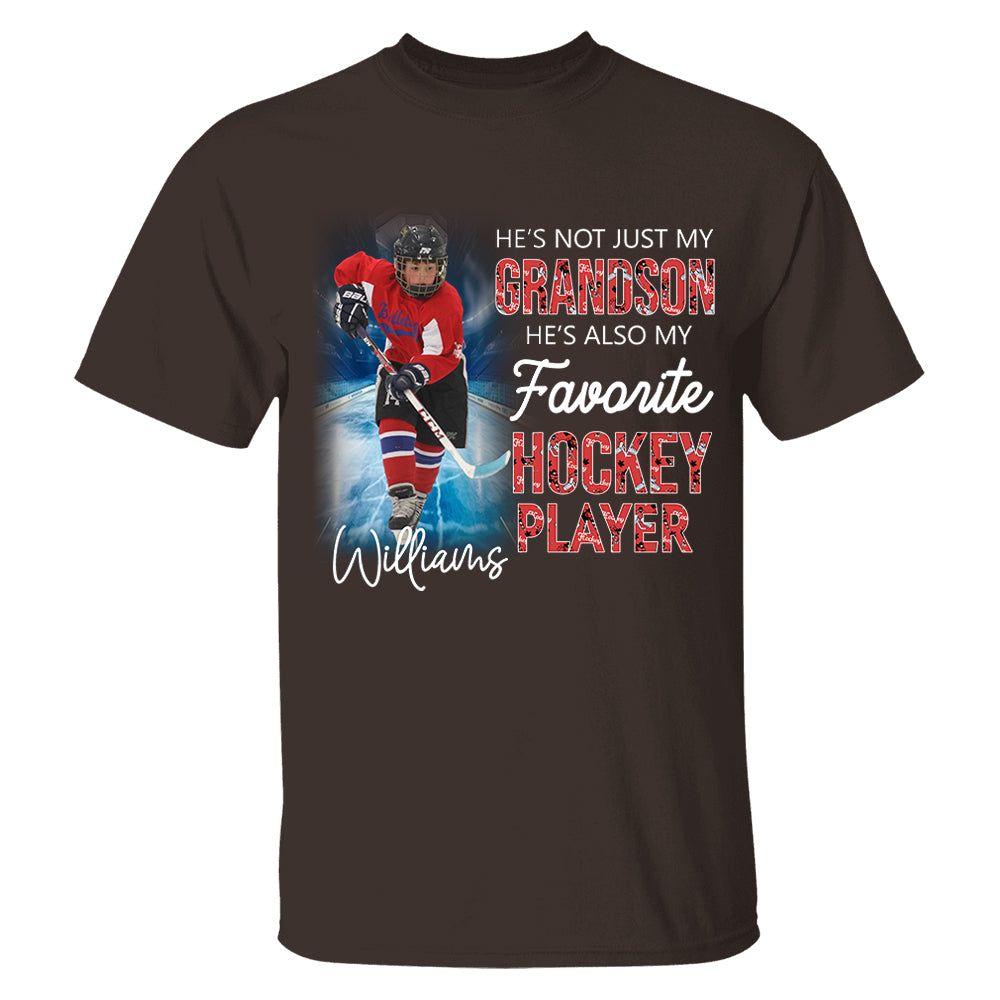 He's Not Just My Grandson He's Favorite Hookey Player - Personalized Shirt Tu20